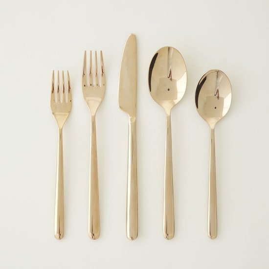 Finish the look by setting the table with this rose-gold flatware ($39 per five-piece set). Even plain white dishes will look glamorous!
Finish the look by setting the table with this rose-gold flatware ($39 per five-piece set). Even plain white dishes will look glamorous!