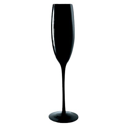 Top off the black-tie theme with tuxedo-inspired black Champagne flutes ($34).
Top off the black-tie theme with tuxedo-inspired black Champagne flutes ($34).