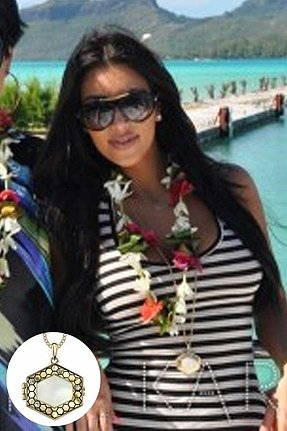 Belle Noel by Kim Kardashian 14KT Gold Honey Hexagon Locket with Ivory