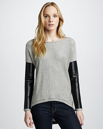 Generation Love Faux-Leather-Sleeve Sweater (Stylist Pick!)