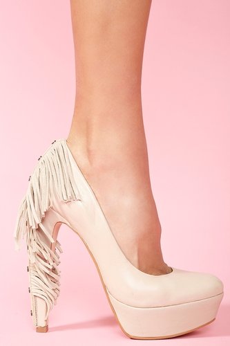 Targee Fringe Pump - Nude