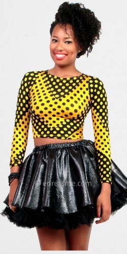 Yellow Black Crop Top by Rue 107