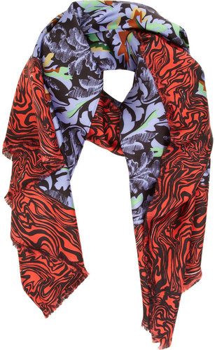 Balenciaga Feuilles Moire Scarf