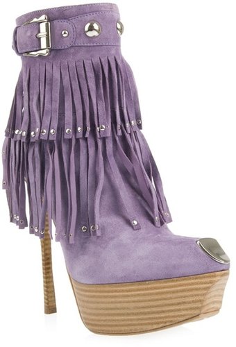 Gianmarco Lorenzi Fringed suede calf boots
