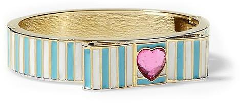Betsey Johnson Striped Bow Bangle Bracelet