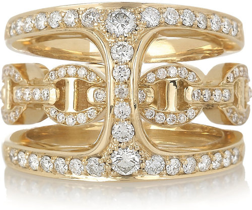 HOORSENBUHS by Robert Keith Phantom 18-karat gold and diamond double ring