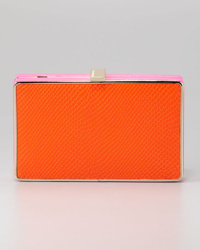 BCBGMAXAZRIA Thea Evening Clutch, Orange/Pink