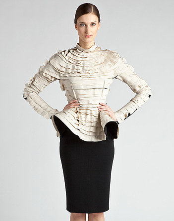 Two-Tone Dress With Taffeta Strips
