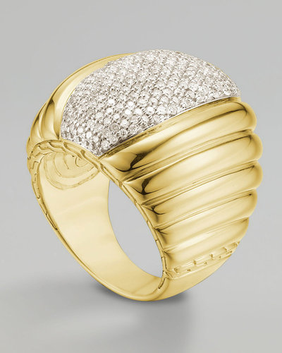 John Hardy Bedeg Diamond-Center Ring, Gold