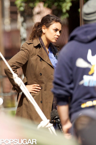 Mila Kunis Gets Serious on Set in Her Scrubs Mila Kunis Gets Serious on Set in Her Scrubs