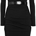 La Petite S***** Belted ruched stretch wool-blend crepe dress