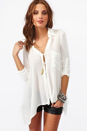 Draped Pocket Blouse - Ivory