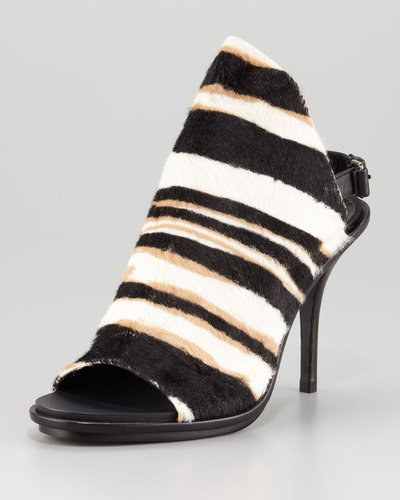 Balenciaga Diagonal Striped Calf Hair Glove Sandal