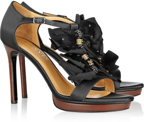 Lanvin Embellished satin sandals