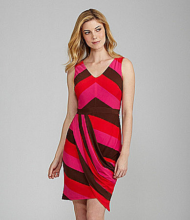 Evan Picone Striped Knit Dress