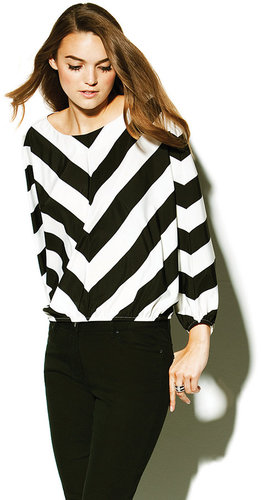 Chevron Wide Stripe Dolman Top