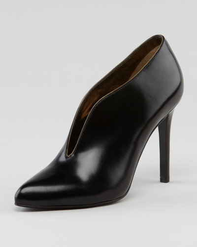 Lanvin Plunging Vamp Leather Bootie