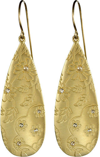 Me&Ro Slim Teardrop Paisley Earrings