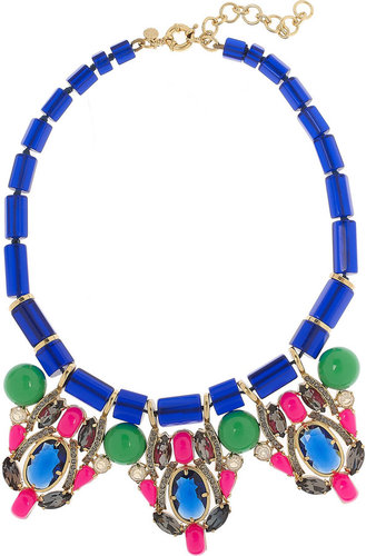 J.Crew Three Station crystal and bead necklace