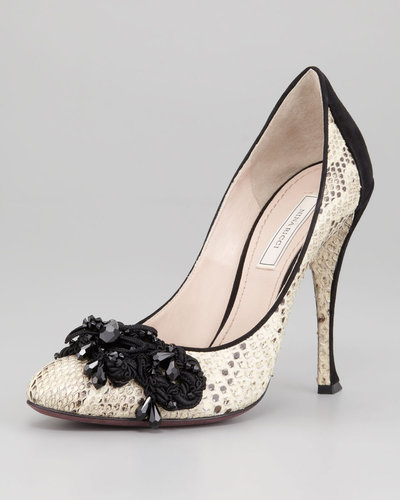 Nina Ricci Crystal-Detail Python Pump