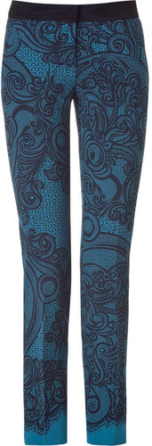 Emilio Pucci Petrol Lace Print Pants