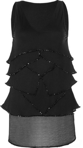 Givenchy Black Tiered Top With Pearls