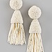 Oscar de la Renta Beaded Short Tassel Earrings, Ivory
