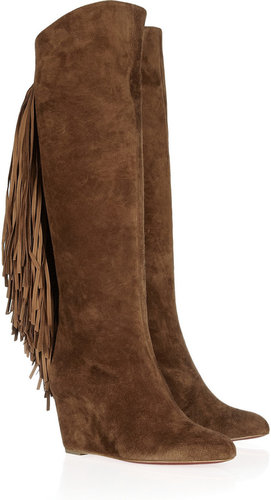 Christian Louboutin Pouliche 70 fringed suede boots