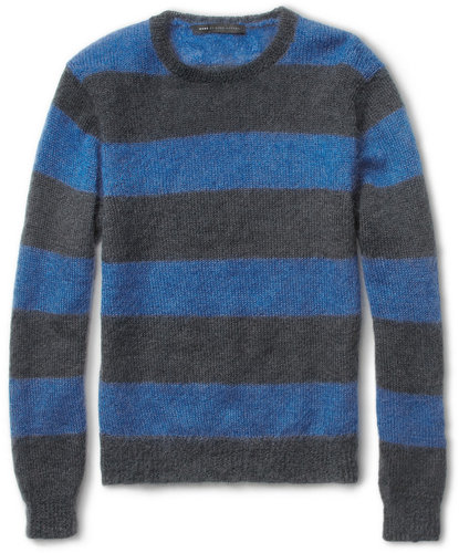 Marc by Marc Jacobs Striped Loose-Knit Mohair-Blend Sweater