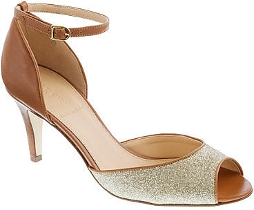 Lara glitter peep-toe heels