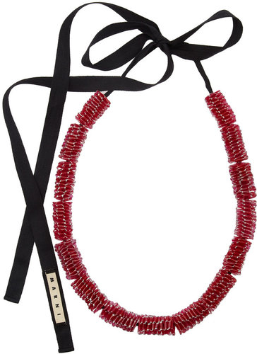 Marni Lanyward-effect woven necklace