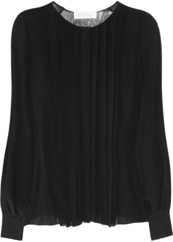 Chloé Pleated silk-georgette blouse