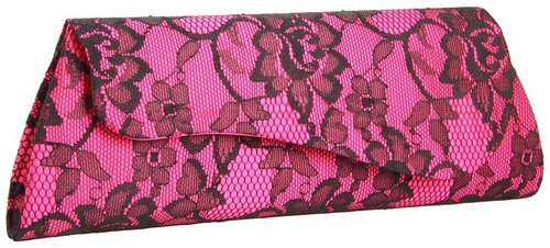 Jessica McClintock - Flap with Lace (Black/Fuschia) - Bags and Luggage