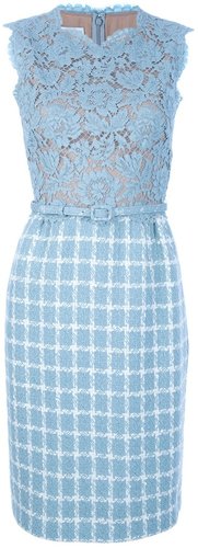 Valentino lace and check sleeveless dress