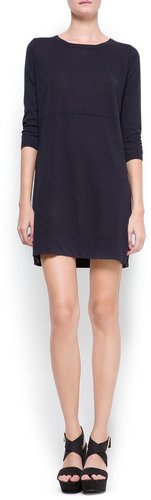 Contrasted panel knit dress