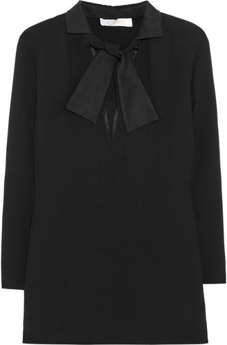 Chloé Silk-trimmed georgette top