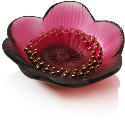 Lalique Red Anemone Bowl
