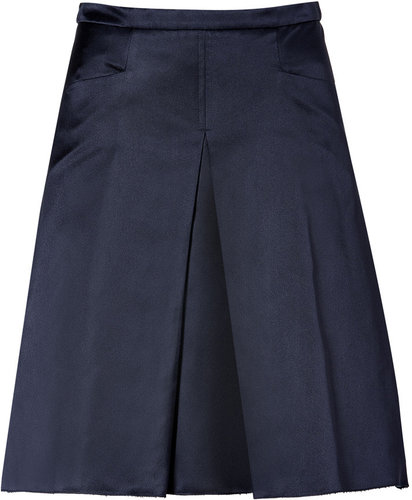 Jil Sander Navy Navy Silk Satin Skirt