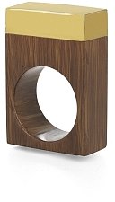 Square Wood And Lucite Ring