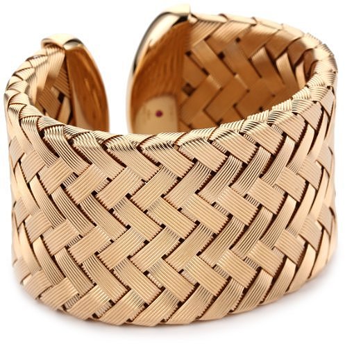 Roberto Coin "Fifth Season" Rose Silver Large Cuff Bracelet