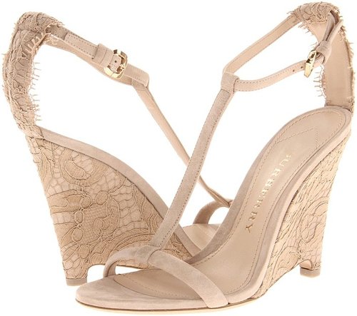 Burberry Lace T-Strap Wedge