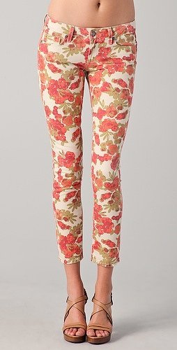 Paige denim Floral Ankle Peg Skinny Jeans