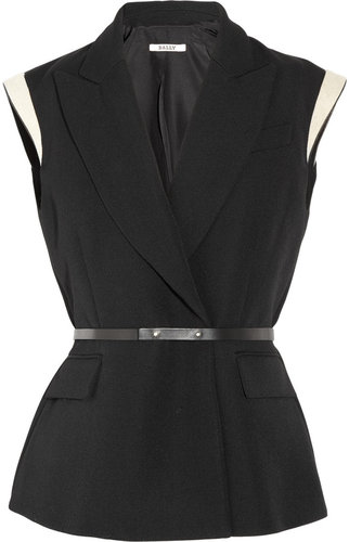 Bally Sleeveless wool-piqué blazer