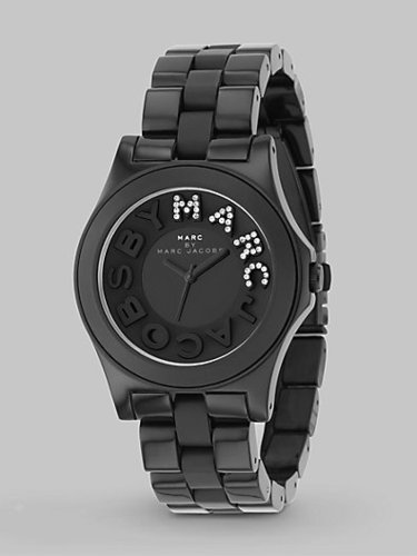 Marc by Marc Jacobs Black Stainless Steel & Plastic Link Bracelet Watch
