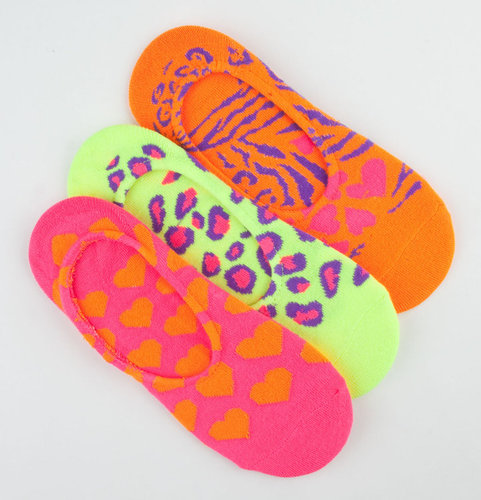 FULL TILT 3 Pack Animal/Heart Womens No Show Socks