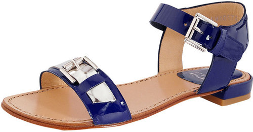 Stuart Weitzman Patent Flat Sandal