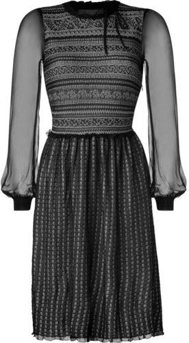 Valentino Black/Nude Lace-Effect Dress