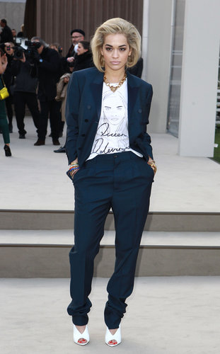 Rita Ora at the Burberry Fall 2013 show in London.
Rita Ora at the Burberry Fall 2013 show in London.