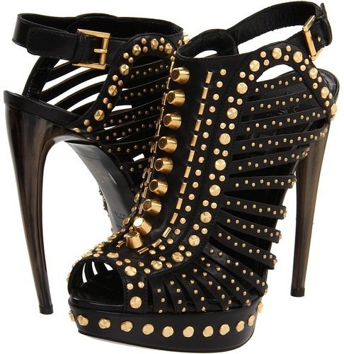 Alexander McQueen Studded Cage Pump With Horn Heel