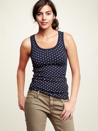 Polka dot ribbed tank